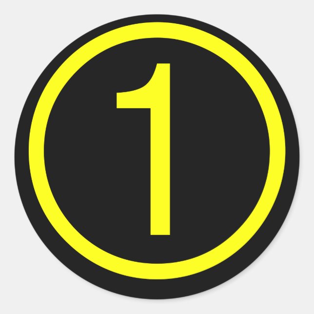 1 Nummer eins Runder Aufkleber (Vorderseite)