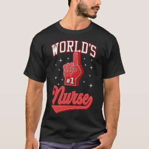 1 Nurse World's Number One Nurse Foam Finger Graph T-Shirt