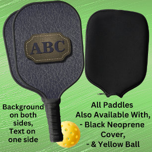 1 oder 3 Initialen, Leder-Abzeichen-Leder-Leder Gr Pickleball Schläger