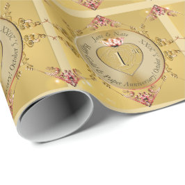 1. oder 50. Goldener Ocker Hochzeitstag Geschenkpapier