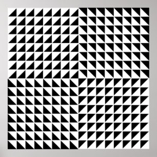 1 Optische Illusion eines schwarzen und weißen Dre Poster
