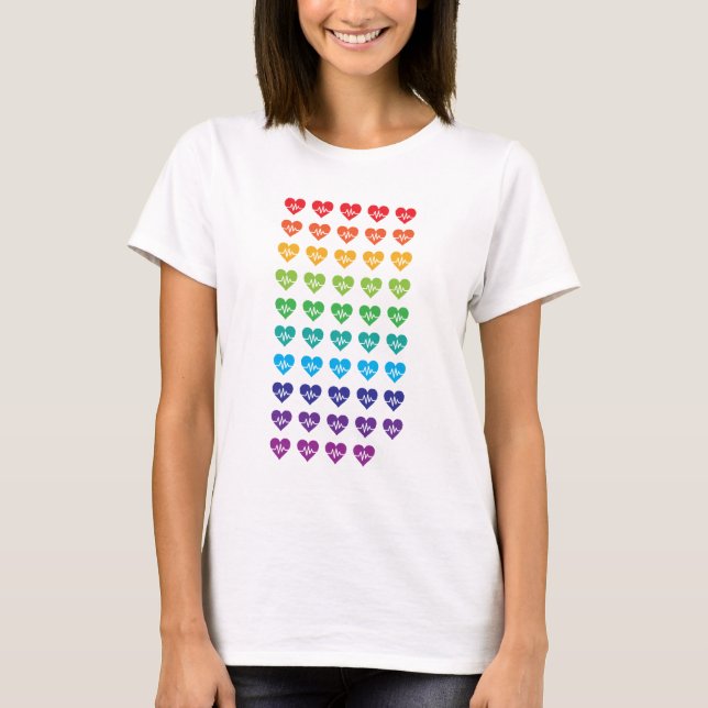 1 Orlando 1 Pulse 49 Herz Regenbogen T-Shirt (Vorderseite)