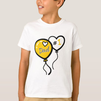#1 Papa Herzballons Vatertag Kinder T-Shirt