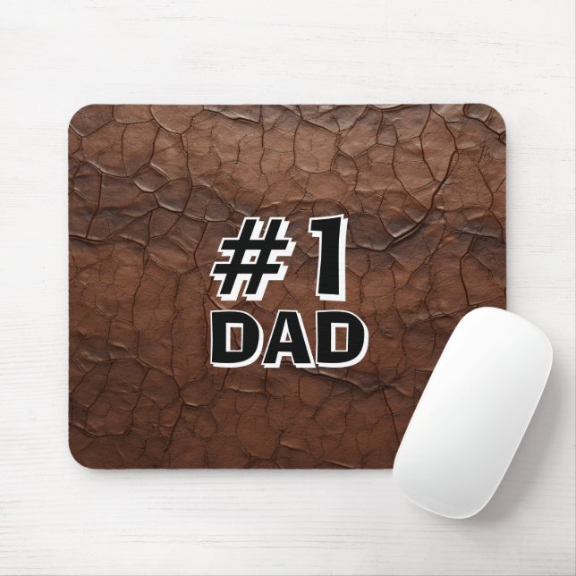 #1 Papa Leder-Look Mousepad (Mit Mouse)