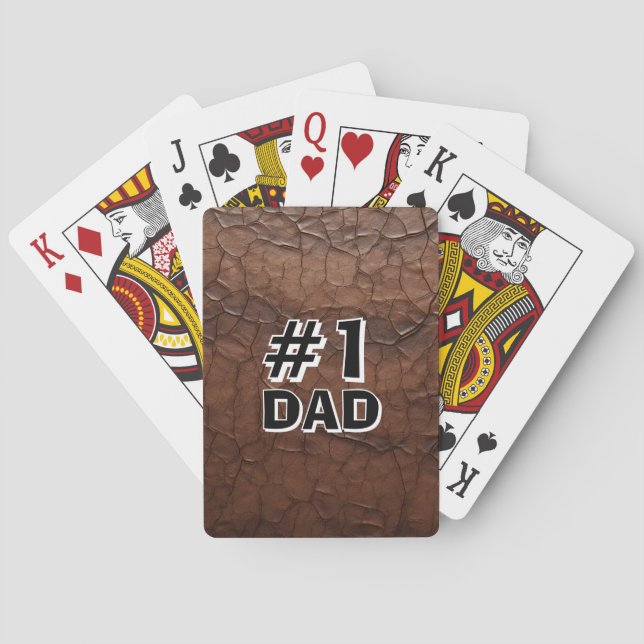 #1 Papa Leder-Look Spielkarten (Rückseite)