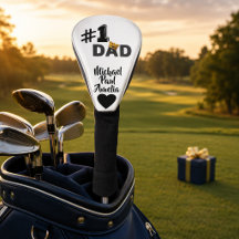 #1 Papa Liebes Personalisierte Golfkopfabdeckung