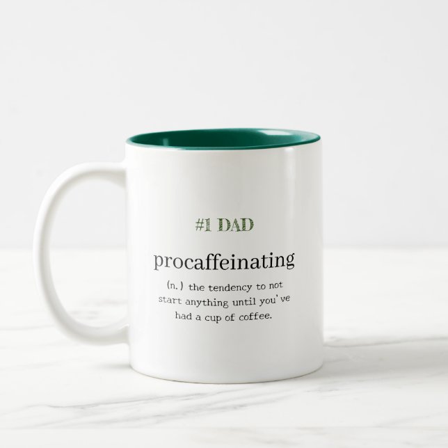 #1 Papa Personalisierter Procaffeinating Zweifarbige Tasse (Links)