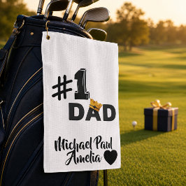 #1 Papa Personalisiertes Golfhandtuch