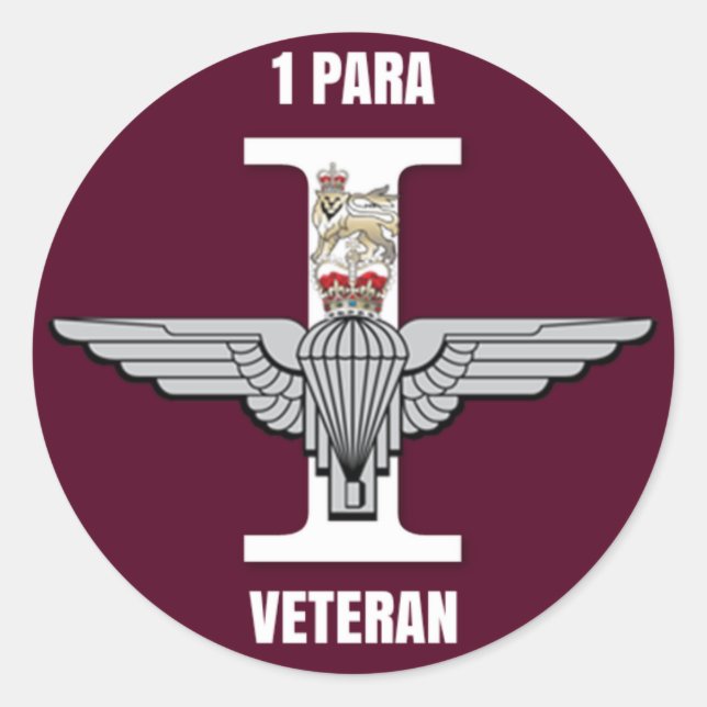 1 Para Parachute Regiment Veteran Circle Sticker (Vorderseite)