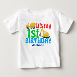 1. Party für den Bau eines Kleinwagens zum Geburts Baby T-shirt