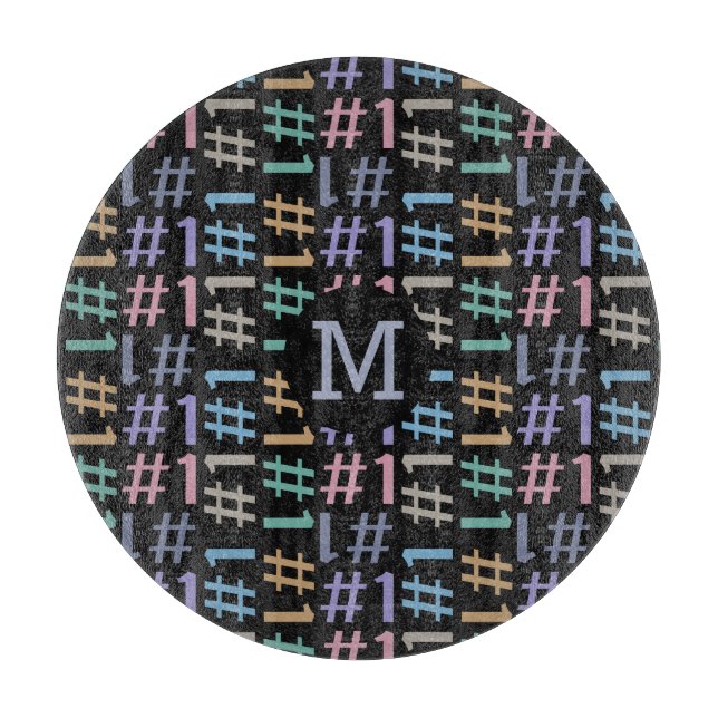 "# 1" Patterns benutzerdefiniertes Monogramm-Schne Schneidebrett (Vorderseite)