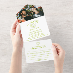 1. Peridot-Hochzeitsjubiläumsfoto mit RSVP All In One Einladung