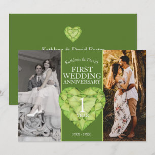 1. Peridot-Hochzeitstag jetzt und damals Foto Einladung