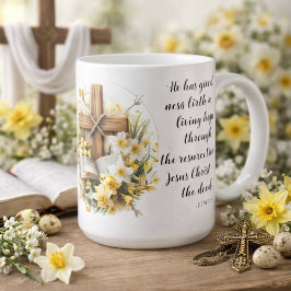 1 Peter 1:3 Living Hope Scripture Art Kaffeetasse