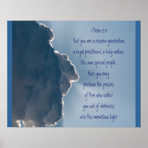 1 Peter 2:9 Schrift Sie sind eine ausgewählte Gene Poster