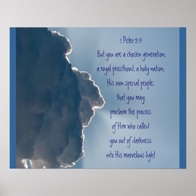 1 Peter 2:9 Schrift Sie sind eine ausgewählte Gene Poster (Vorne)