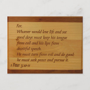 1 Peter 3:10-11 Postcard Postkarte