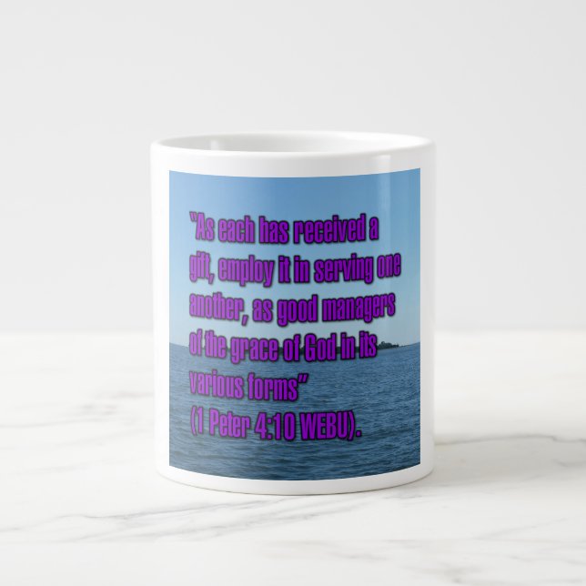 1 Peter 4:10 WEBU Mug Jumbo-Tasse (Vorderseite)