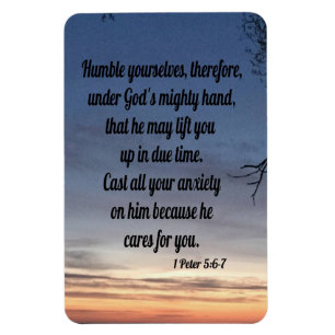1 Peter 5:6-7 Magnet