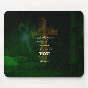 1 Peter 5:7 Bibelverse-Zitat Mousepad