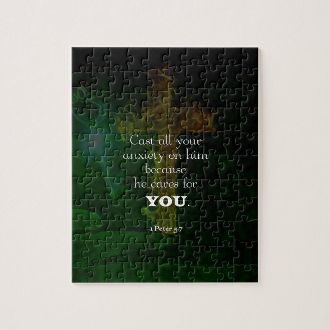1 Peter 5:7 Bibelverse-Zitat Puzzle (Vertikal)