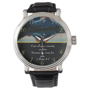 1 Peter 5:7 Christlicher Glaubenssee Armbanduhr