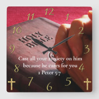 1 Peter 5:7 Heilige Bibel mit Händen