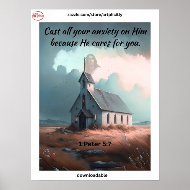 1 Peter 5:7 Poster (Vorne)