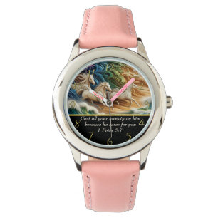 1 Peter 5,7 Wasserfälle im Tal Armbanduhr