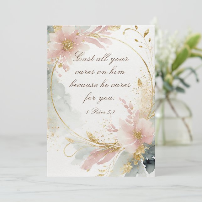 1 Peter 5:7 zerstört alle eure Karten auf seiner B (Stehend Vorderseite)