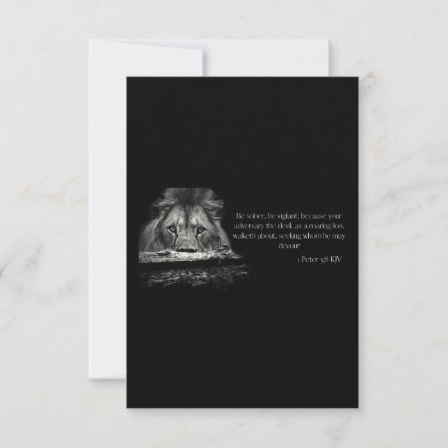 1 Peter 5:8 KJV Bibelverse Begrüßung Karte (Vorderseite)