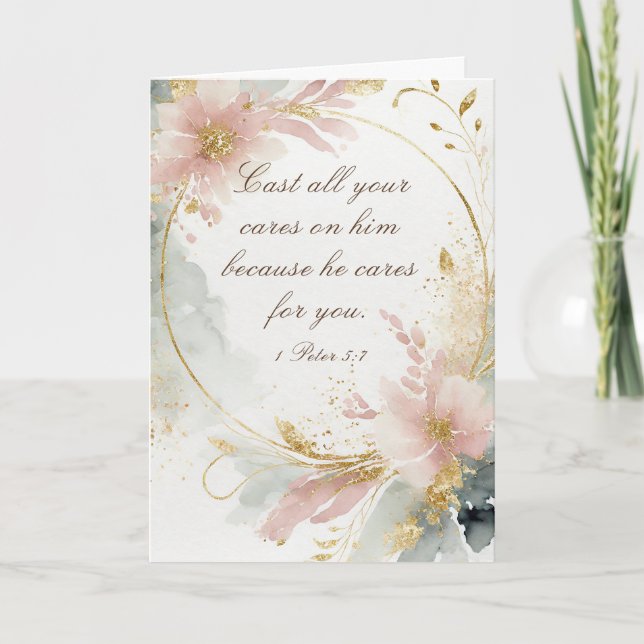 1 Petr 5:7 Schlagen alle eure Karten auf seinem Bi (Vorderseite)