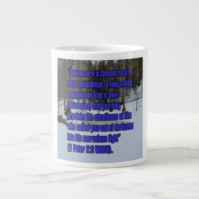 1 Petrus 2:9 WEBU Mug Jumbo-Tasse (Vorderseite)