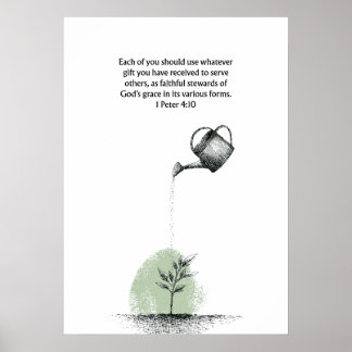 1. Petrus 4:10 Bibelvers Christlicher Glaube Wandk Poster