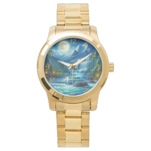 1 Petrus 5,7 Goldene christliche Glaubenszitate Armbanduhr