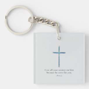 1 Petrus 5:7 Minimalistischer Schlüsselanhänger mi