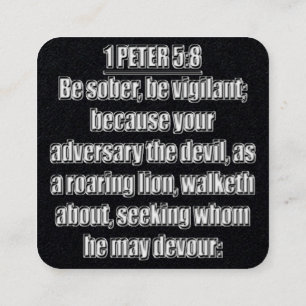 1 Petrus 5:8 KJV Bibelvers Quadratische Visitenkarte
