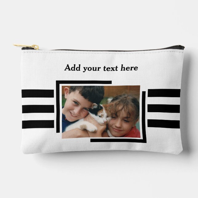 1 photo add text black white zubehörtasche (Vorderseite)