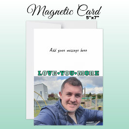 1 photo add text love you green magnetic card magneteinladung