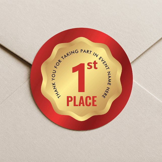 1. Platz Ereignis Medaillen Gewinner Aufkleber Rot (Von Creator hochgeladen)