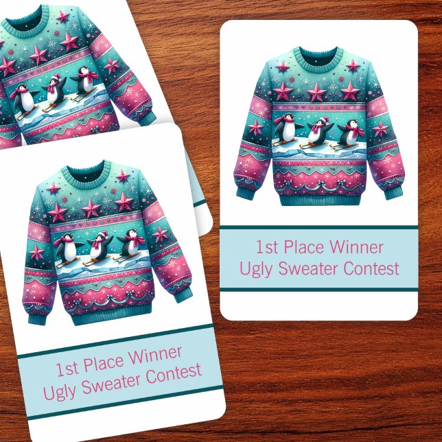1. Platz Gewinner Ugly Sweater Contest Pink Aquama Spielkarten (Von Creator hochgeladen)