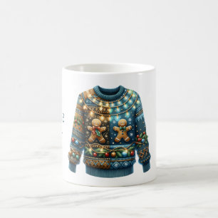 1. Platz Gewinner Ugly Sweater Contest Tree Lights Kaffeetasse
