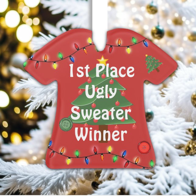 1. Platz Ugly Christmas Sweater Contest Ornament (Von Creator hochgeladen)