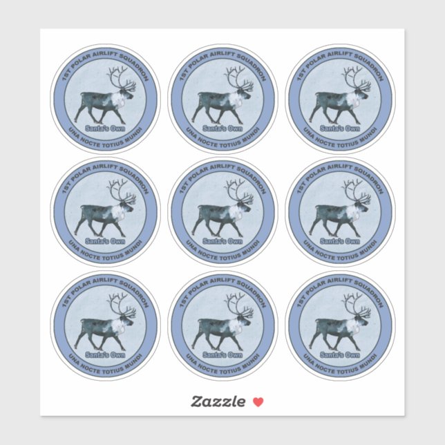 1. Polar-Luftbrücke des Weihnachtsmanns - gedämpft Aufkleber (Blatt)