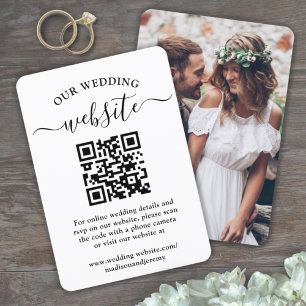 1 QR-Code-Hochzeitswebsite Elegante Fotoeinlage RSVP Karte