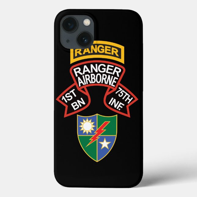 1. Ranger BN, 75. INF, altmodischer Scroll mit Tab Case-Mate iPhone Hülle (Rückseite)