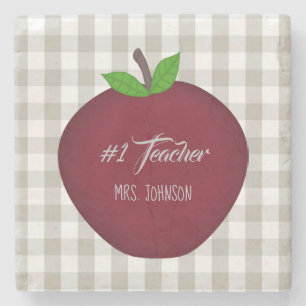 #1 Red Apple Drink Untersetzer Teacher