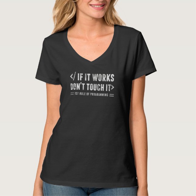 1. Regel der Programmierung von Coder Joke T-Shirt (Vorderseite)