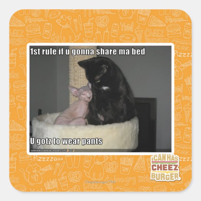 1 Regel, wenn du ein Bett teilen willst Quadratischer Aufkleber (Vorderseite)