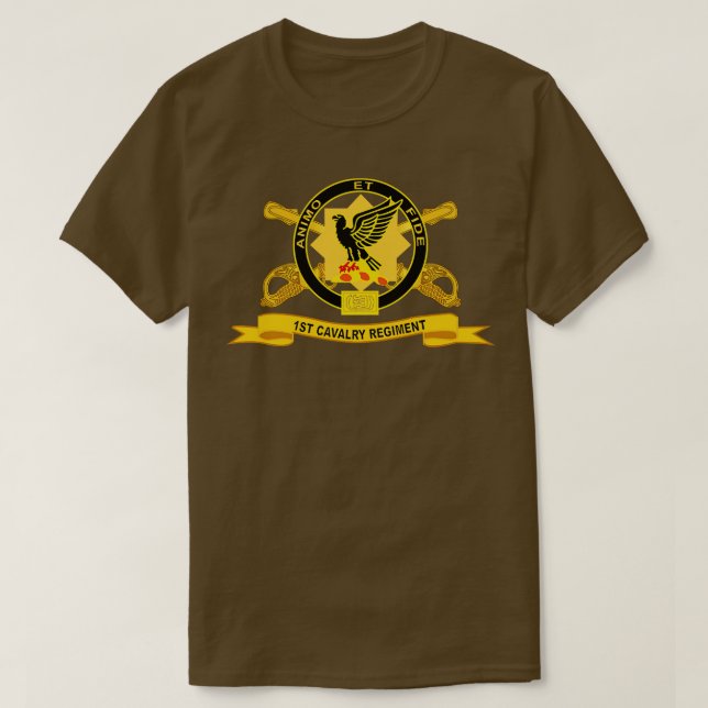 1. Regiment der Kavallerie mit Br Ribbon T-Shirt (Design vorne)